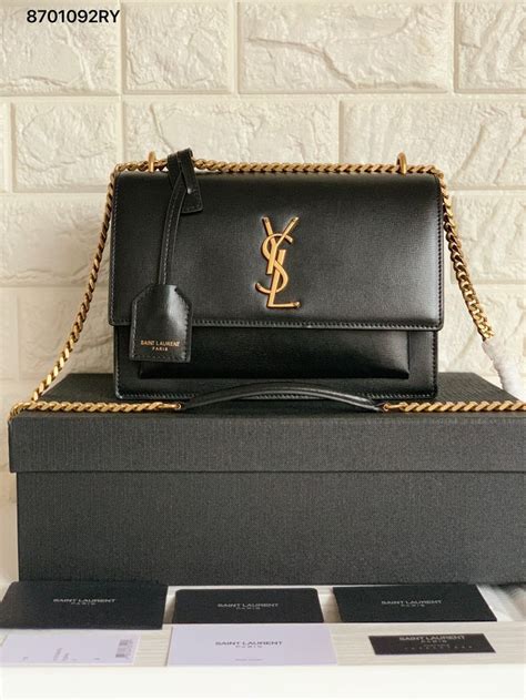 ysl black bag gold chain|yves saint laurent black handbag.